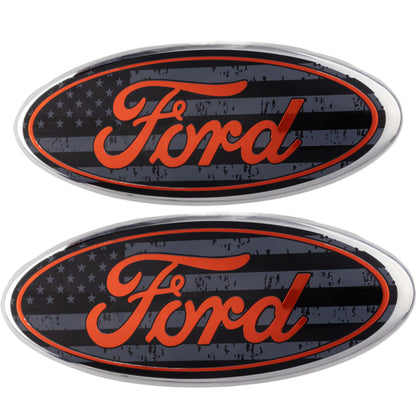 Ford Emblem Overlay | USA Flag Black