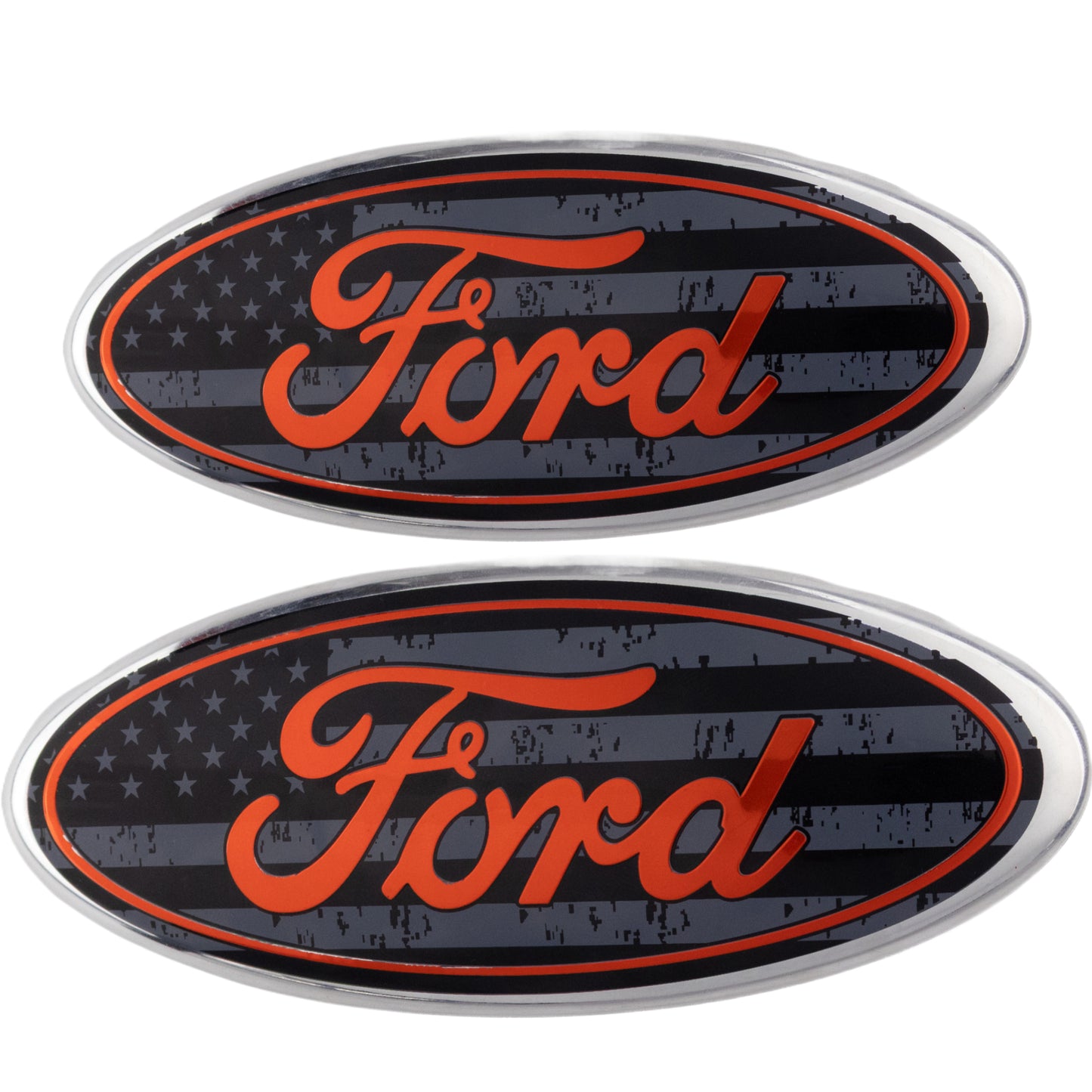 Ford Emblem Overlay | USA Flag Black