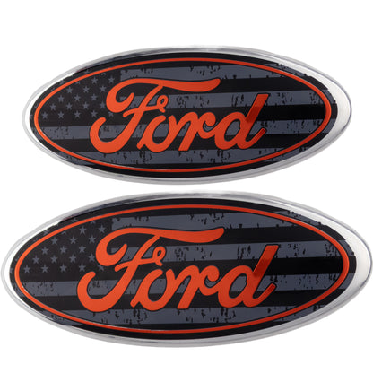 Ford Emblem Overlay | USA Flag Black