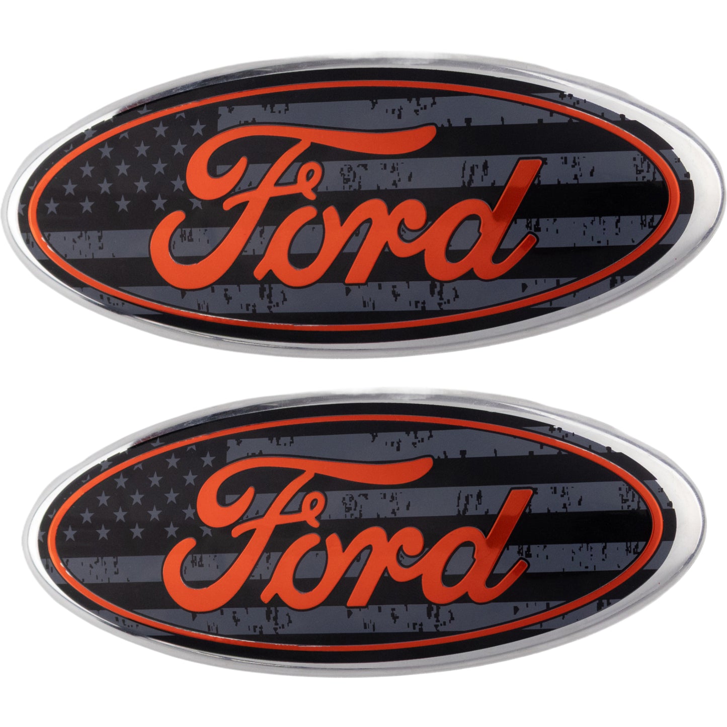 Ford Emblem Overlay | USA Flag Black