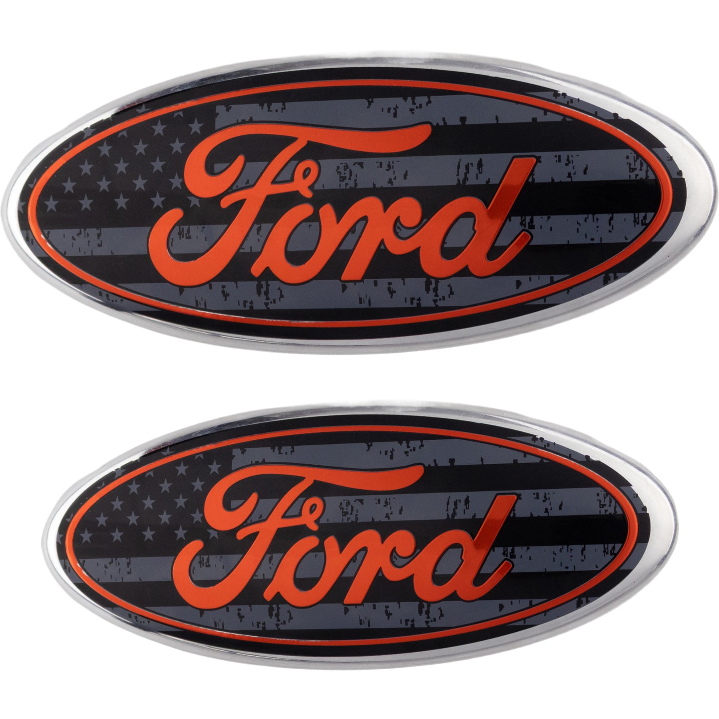 Ford Emblem Overlay | USA Flag Black