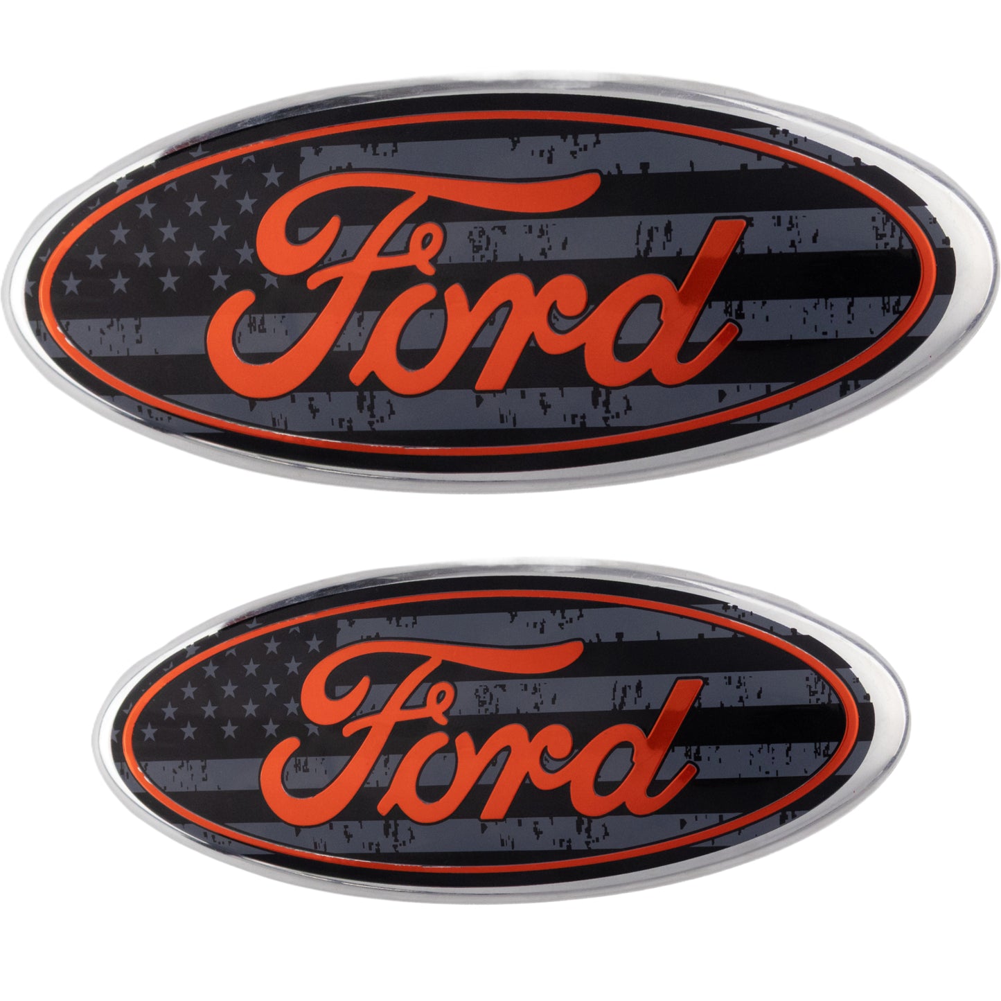 Ford Emblem Overlay | USA Flag Black