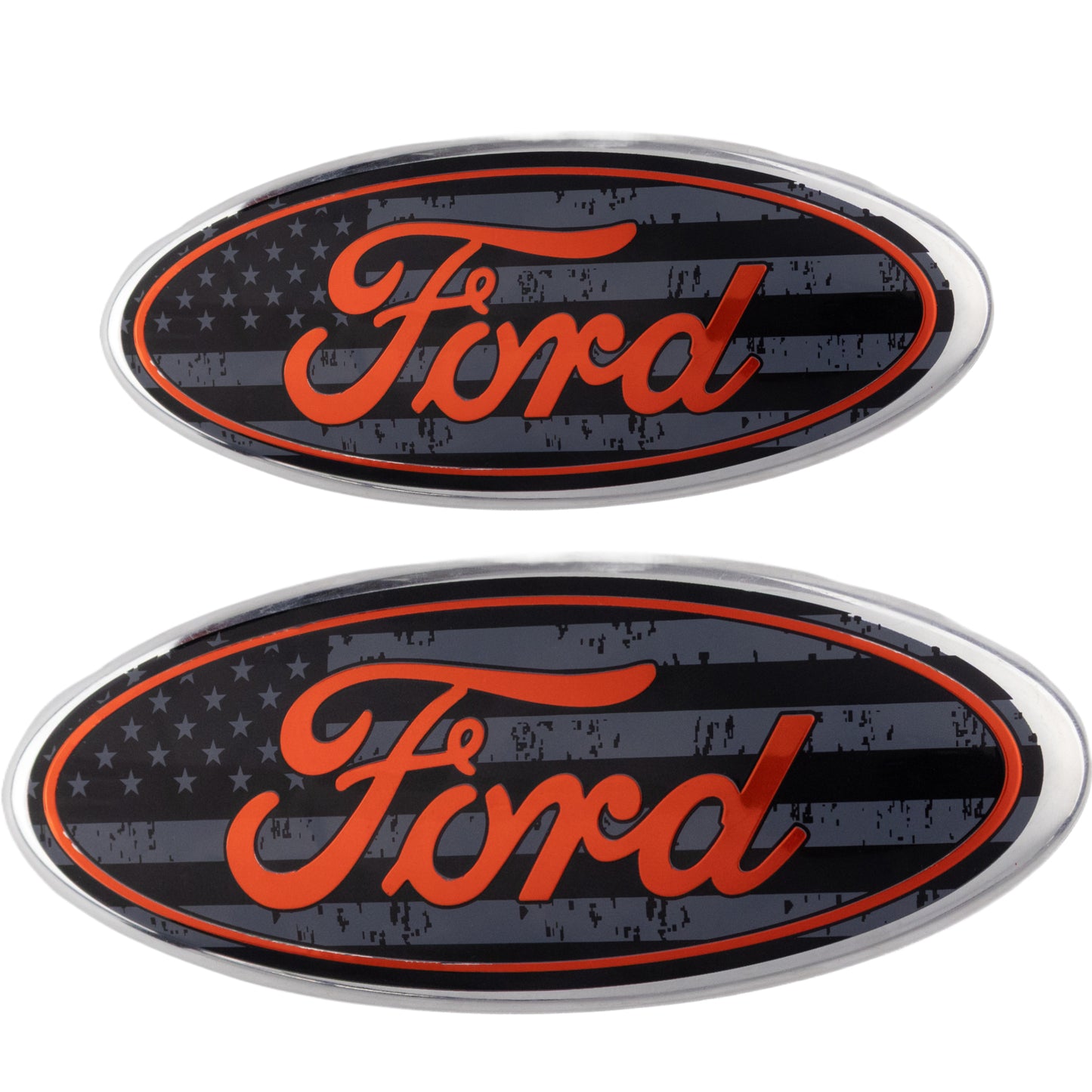 Ford Emblem Overlay | USA Flag Black