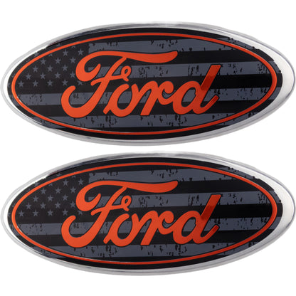 Ford Emblem Overlay | USA Flag Black