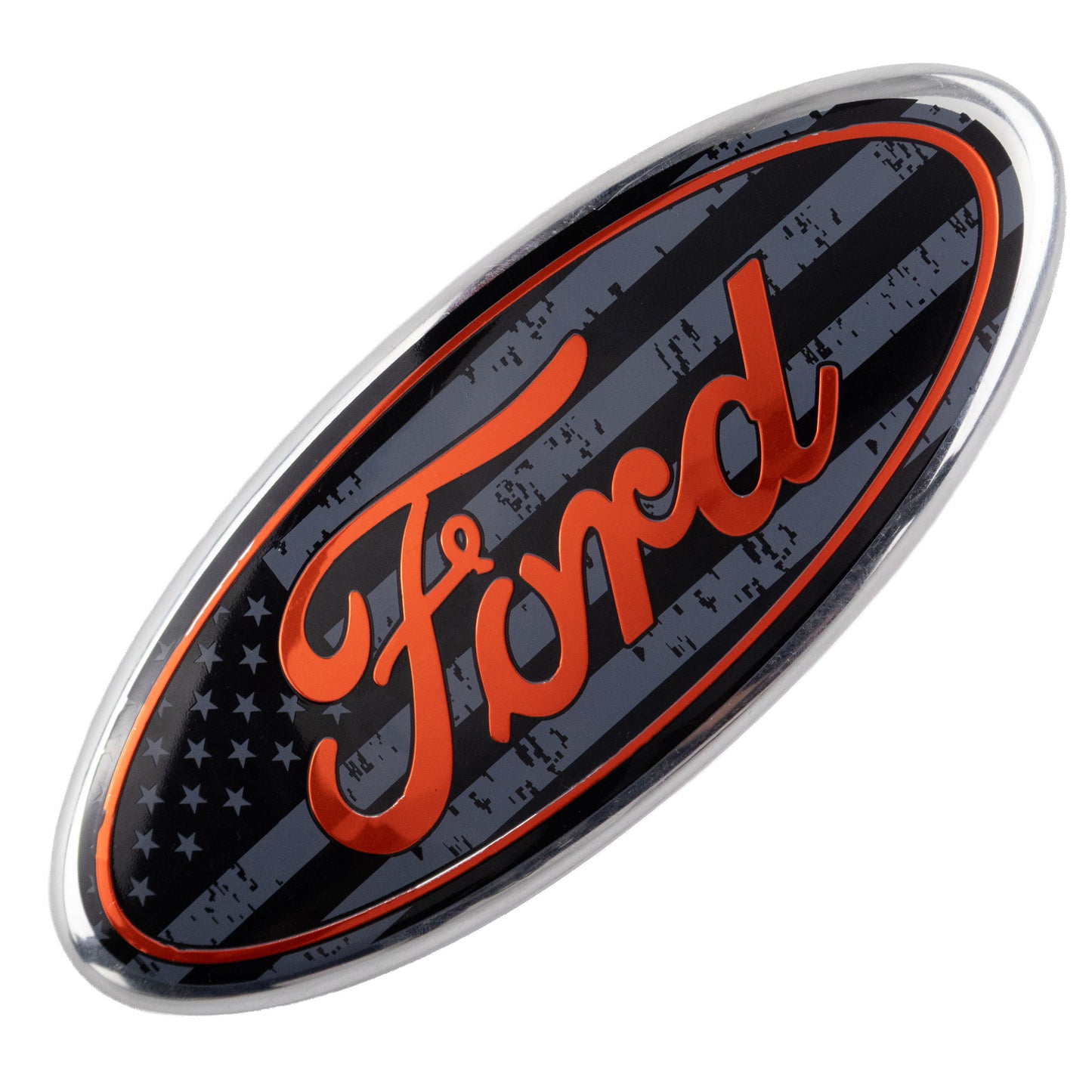Ford Emblem Overlay | USA Flag Black