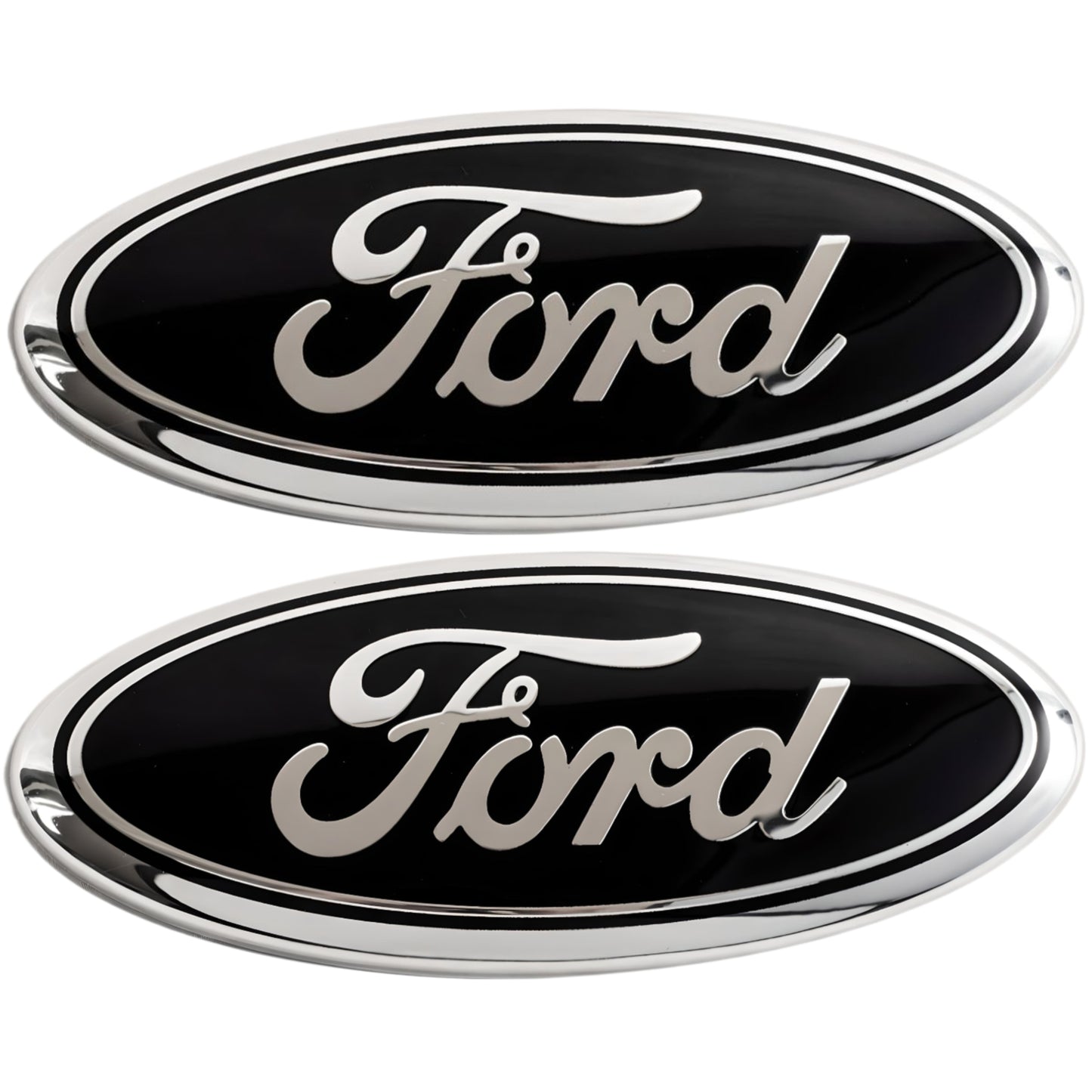 Ford Emblem Set Overlay | Silber Schwarz