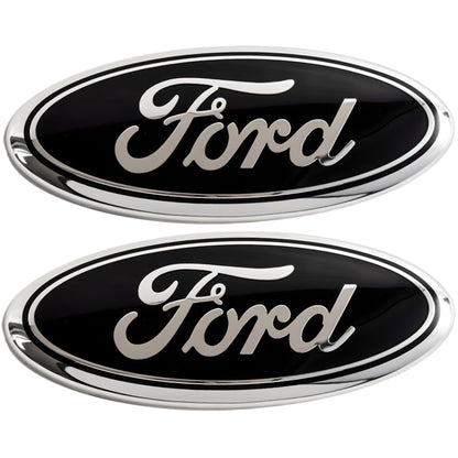 Ford Emblem Set Overlay | Silber Schwarz