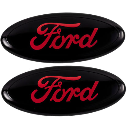 Ford Emblem Set Overlay | Schwarz Rot