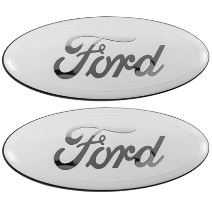 Ford Emblem Set Overlay | Chrome White