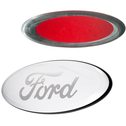 Ford Emblem Set Overlay | Chrome White
